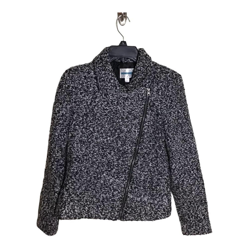 PIM + Larkin Women Jacket Asymmetrical Zip  textured Jacket Sz. Med.   EUC
